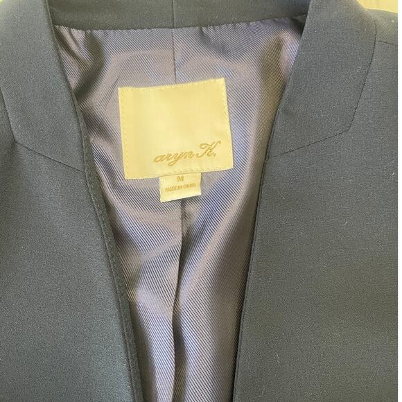 Aryn K Navy Blue Tuxedo Jacket Blazer Shoulder Pads - Size Women's Medium - Picture 2 of 8